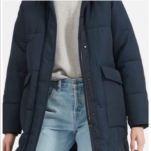 Everlane Long Puffer Coat Navy